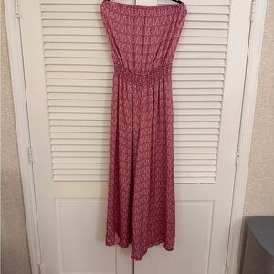 BUCKETLIST Strapless Pink Maxi Romper